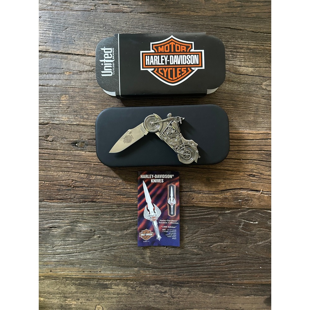 Vintage Harley-Davidson Folding Knife Limited Edition Gift Box Moto Bikercore - Picture 2 of 9